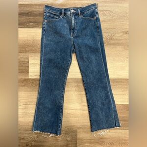 Express Cropped Flare High Rise Jeans - Size 6 - 4 Way Stretch Denim
